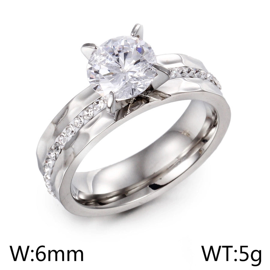 Flor de diamante sin incrustaciones Acero de titanio chapado en oro de 18K
