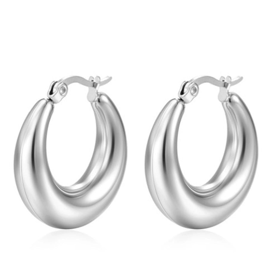 Pendientes chapados en oro de 18K de acero inoxidable 304 con revestimiento de color sólido a la moda