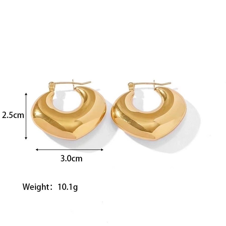 Pendientes chapados en oro de 18K de acero inoxidable 304 con revestimiento de color sólido a la moda