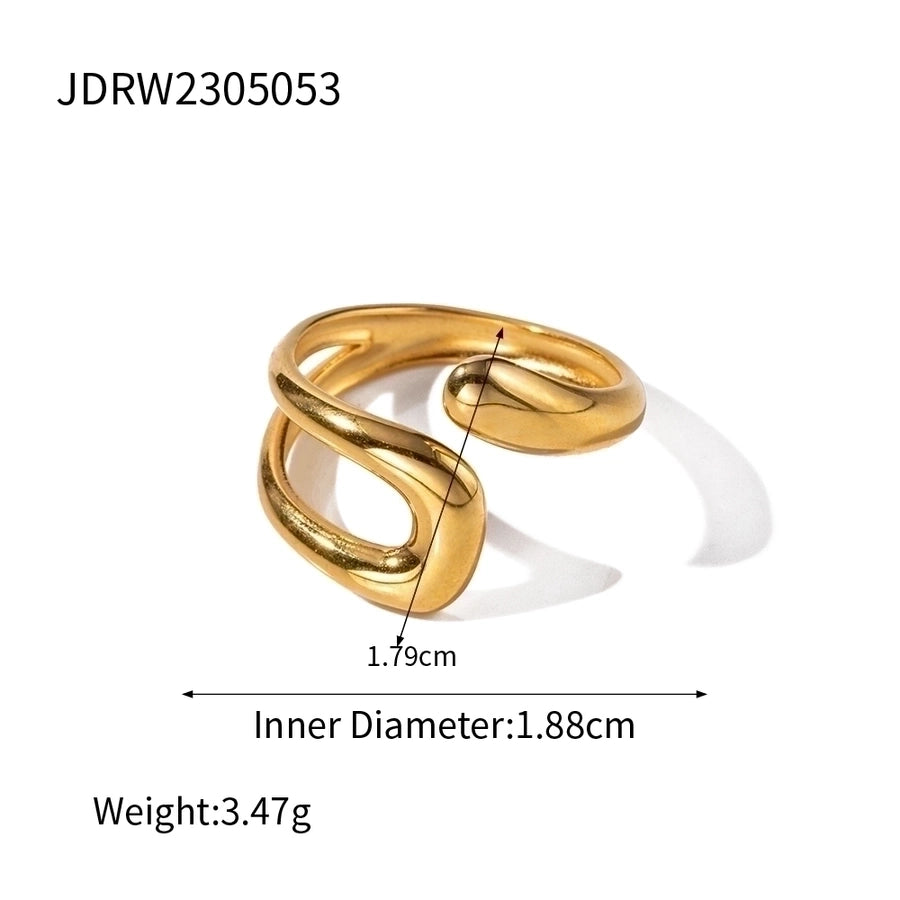 Anillos de color sólido irregulares de estilo Simple estilo IG de joyería abierta chapados en acero inoxidable 304