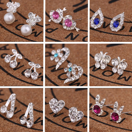 Pendientes de aleación con revestimiento de perlas geométricas de moda