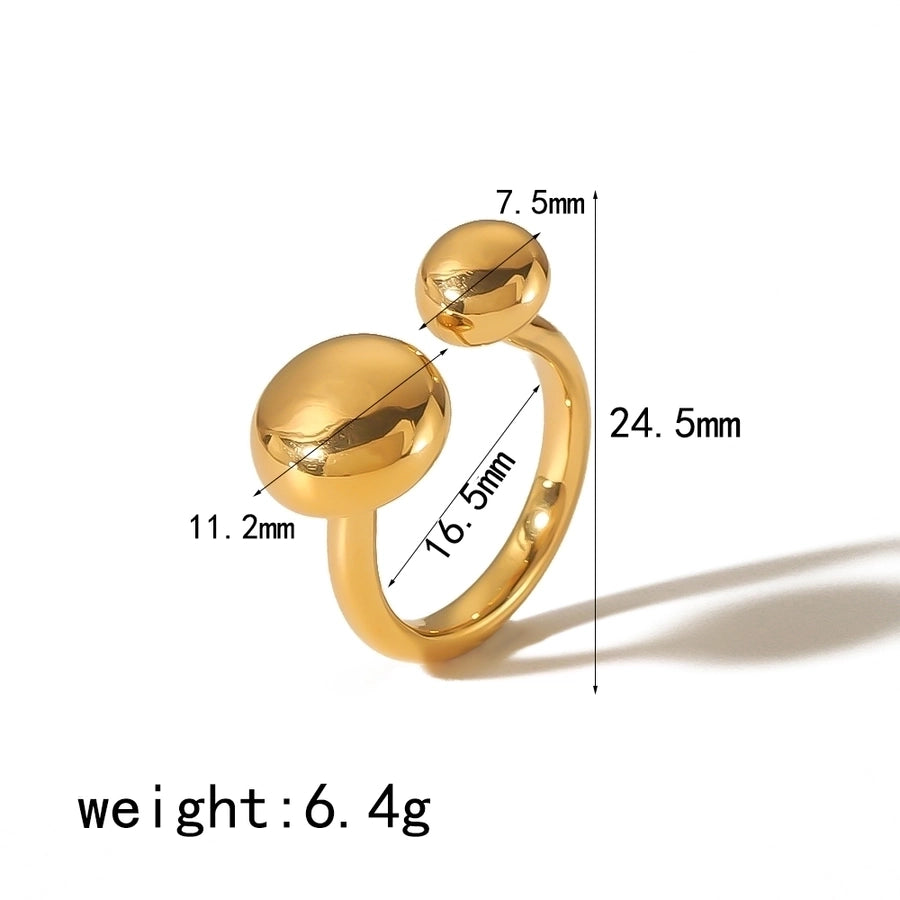 Anillos abiertos de círculo chapado en pulido de estilo simple chapado en oro de 18K de acero inoxidable 304