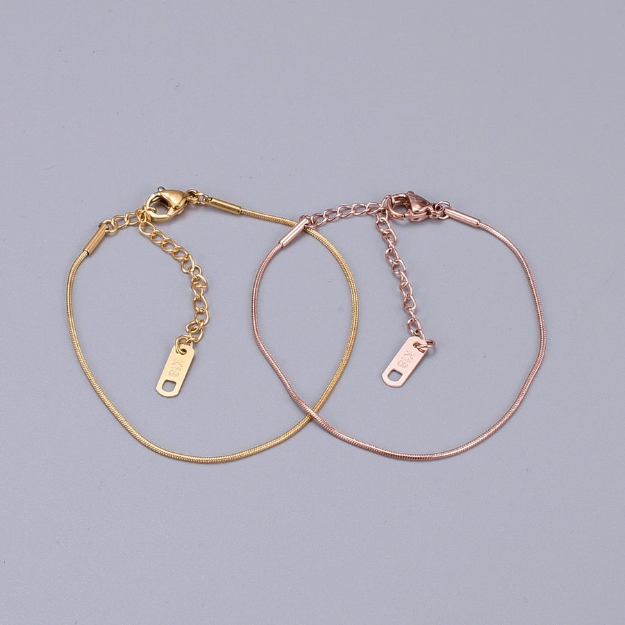 Tobillera Corazón Acero inoxidable 304 Acero titanio Chapado en oro de 18K Chapado en oro rosa Sin incrustaciones