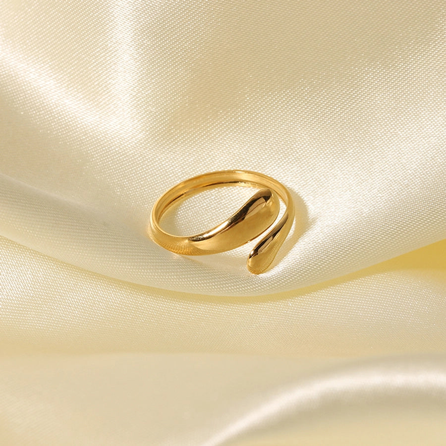 Anillos abiertos de serpiente de estilo simple retro chapado en oro de 18K de acero inoxidable 304