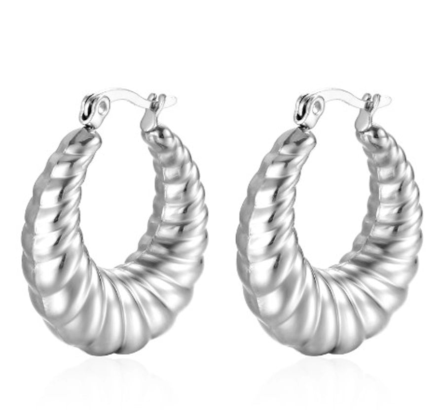 Pendientes chapados en oro de 18K de acero inoxidable 304 con revestimiento de color sólido a la moda