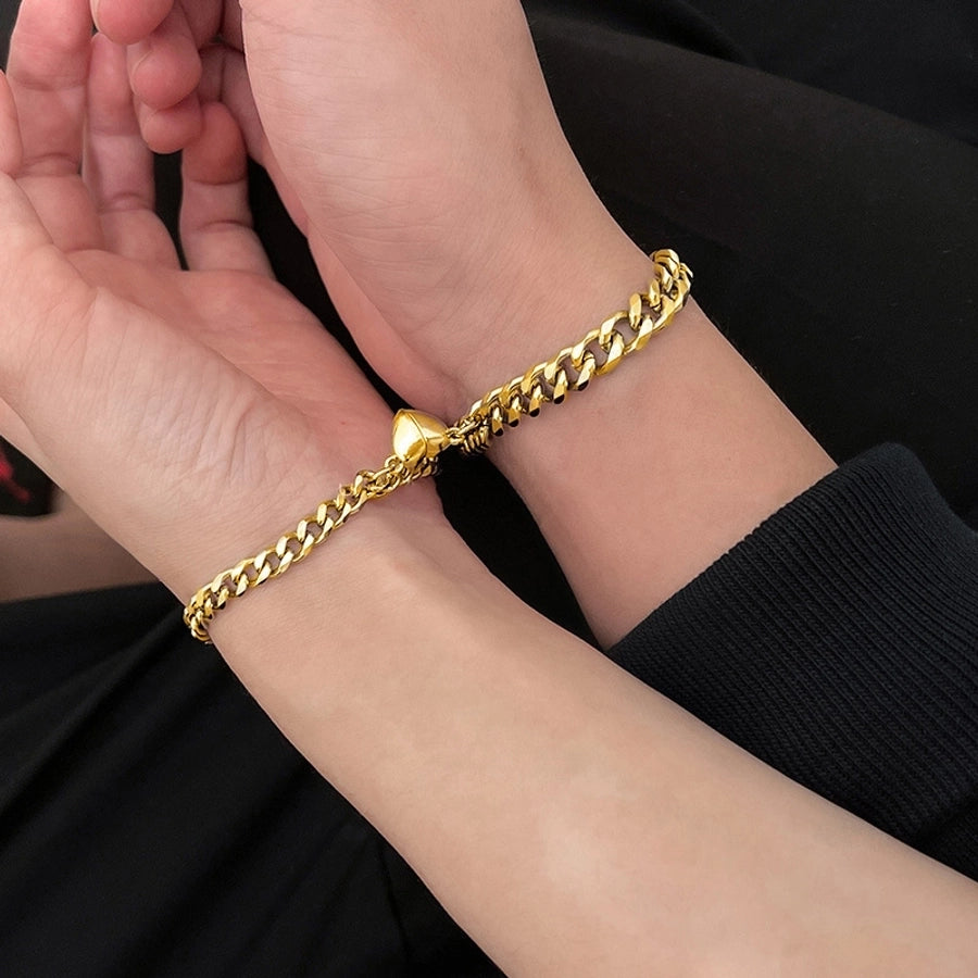Pulseras de pareja de aleación con forma de corazón y estrella de moda