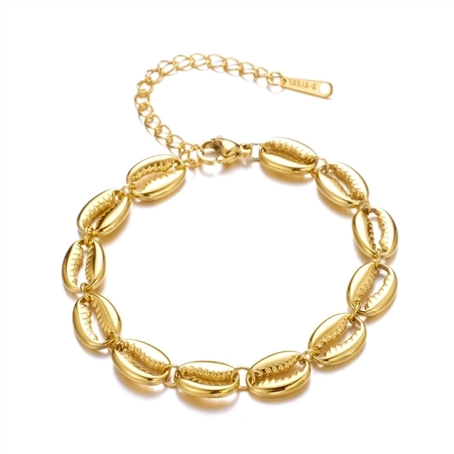 Acero Inoxidable Chapados en oro de 18k Estilo Simple Cascarón Pulsera