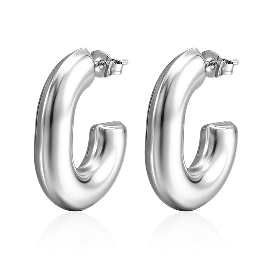 Pendientes chapados en oro de 18K de acero inoxidable 304 con revestimiento de color sólido a la moda